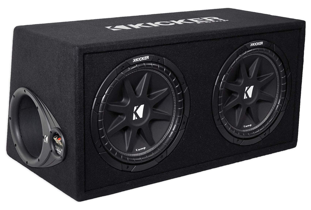 Dual 12" Subwoofers in Vented Sub Box Enclosure with Mono Car Amp and Amp Installation Kit B1526