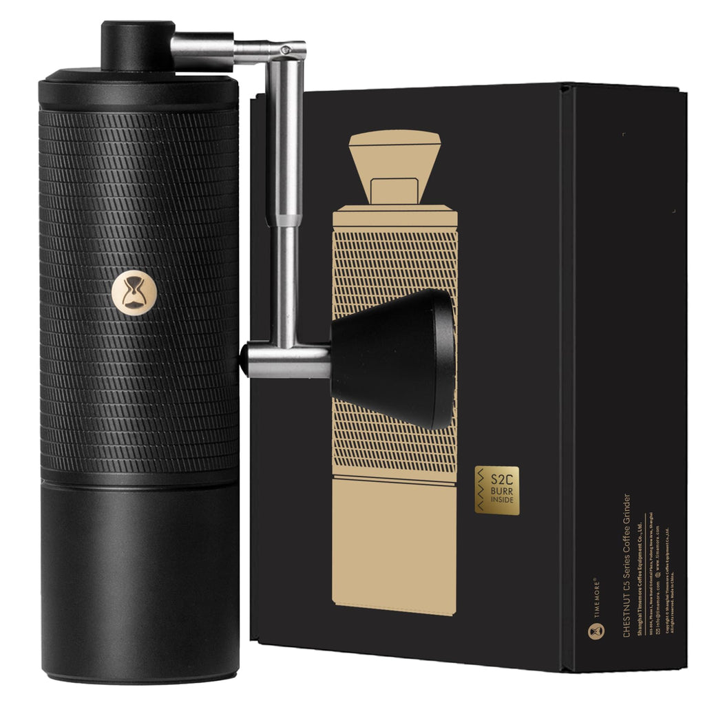 Manual Coffee Grinder with Conical Burr, Portable Hand Coffee Mill - Black Q207
