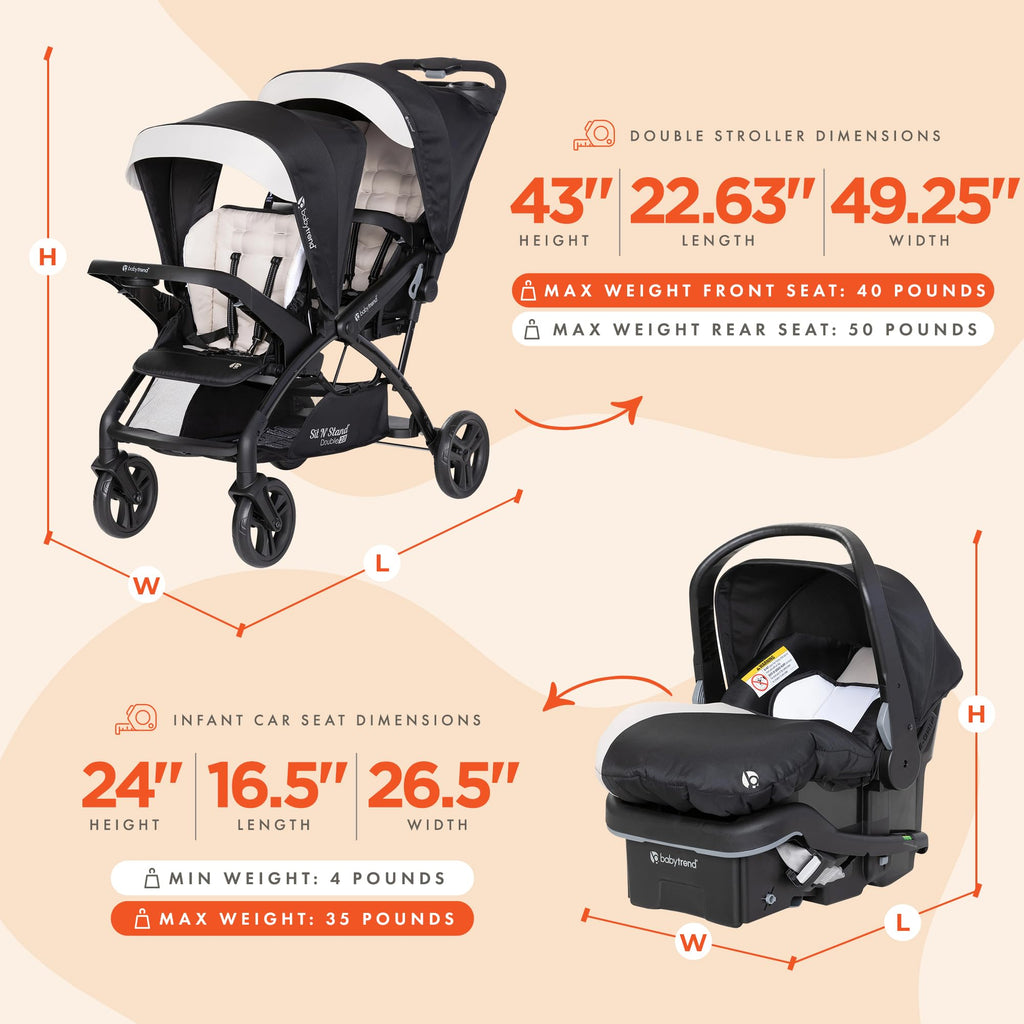 Double Stroller & 2 Car Seats Y3789