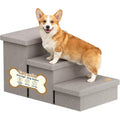 Light Grey Dog Stairs with Storage M842