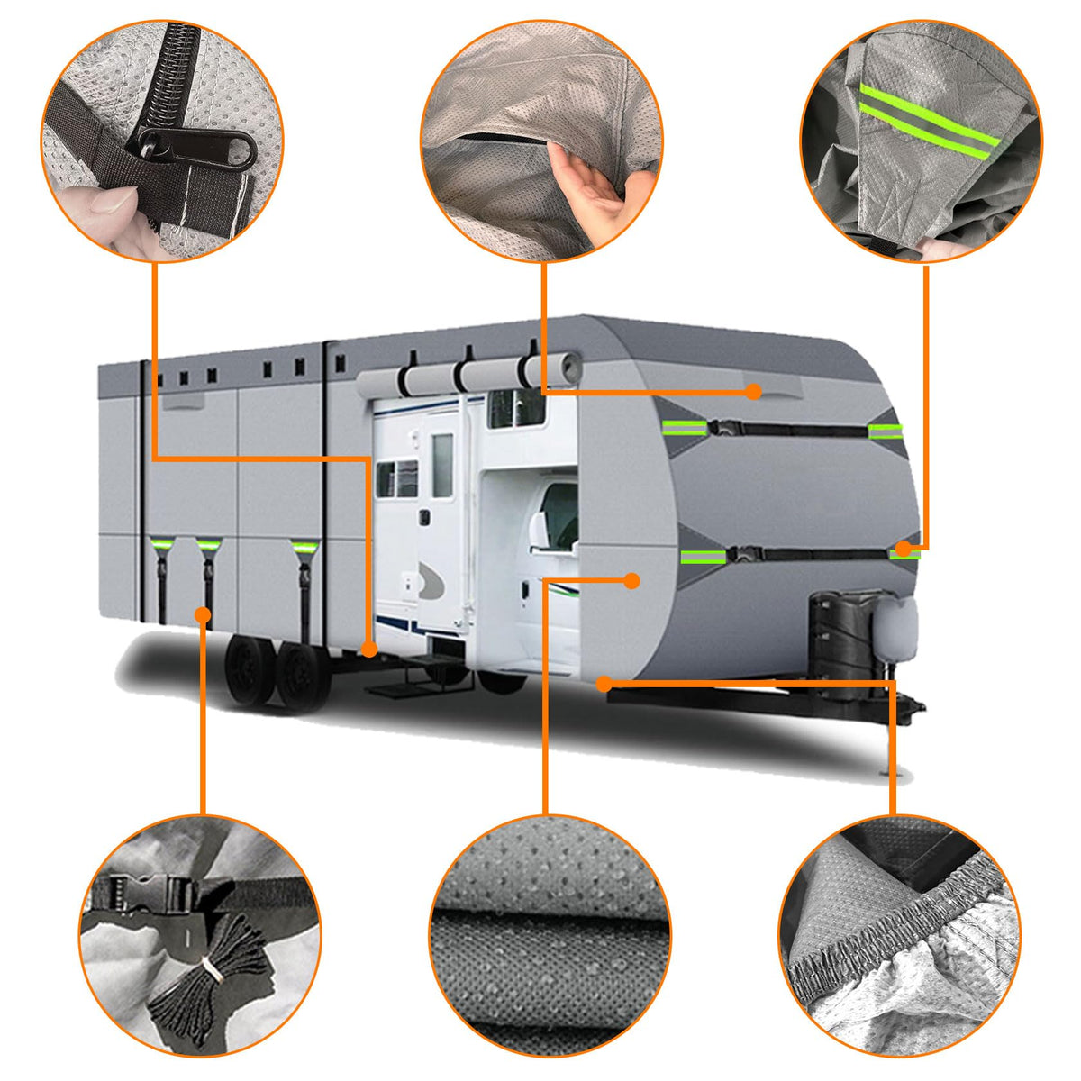 8 Layers Waterproof RV Cover 27'-30' E313
