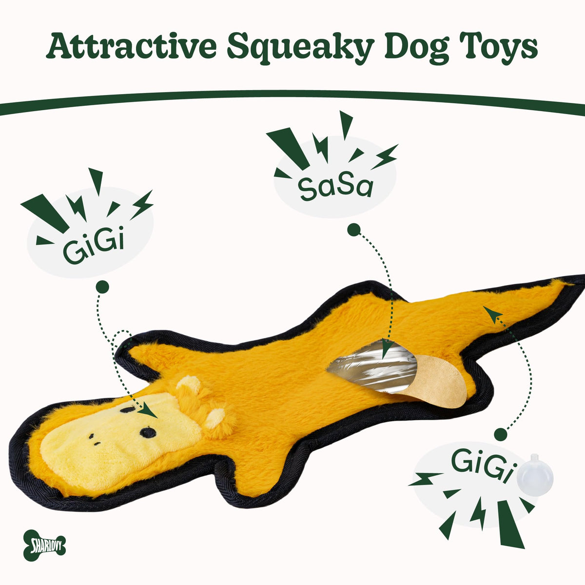 Crinkle Squeaky Plush Dog Toys 5 Pack A343065