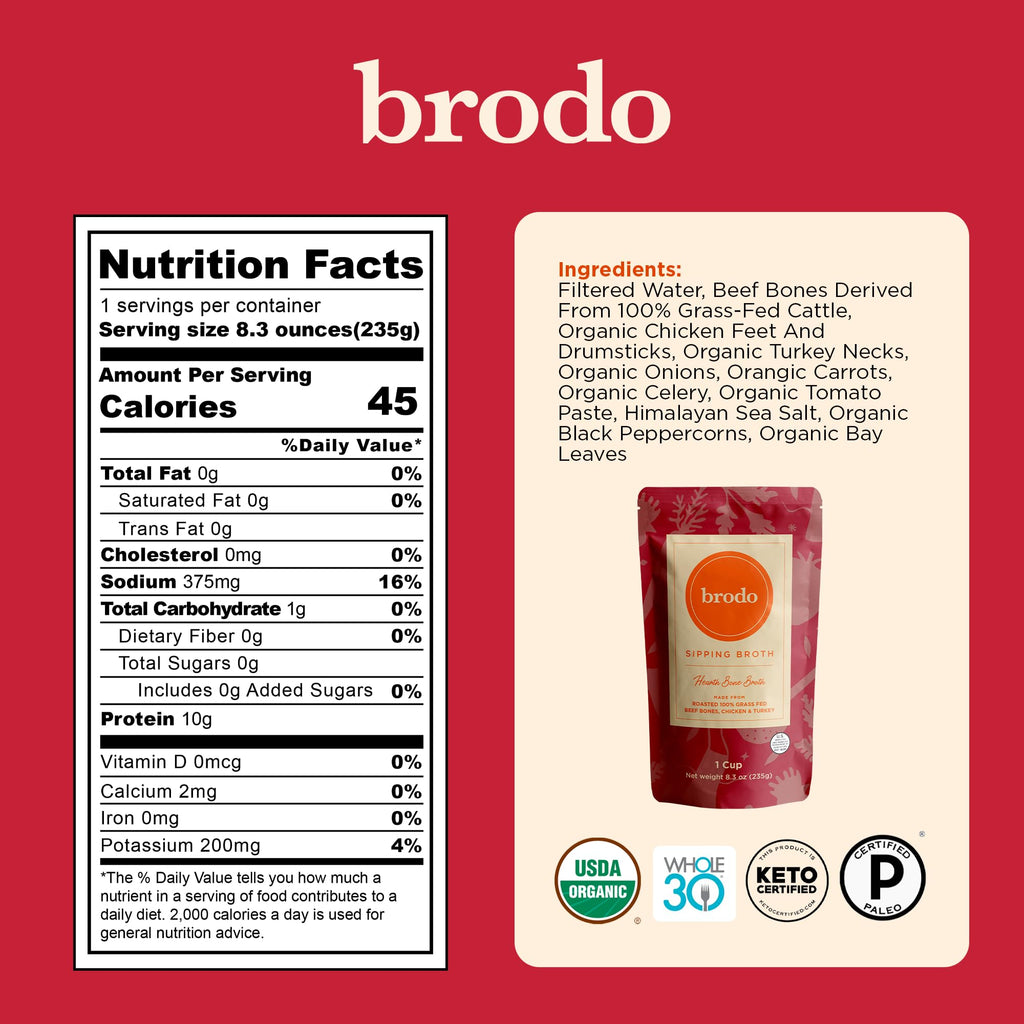 Organic Chicken & Beef Bone Broth 6x 8.3 oz Q76025