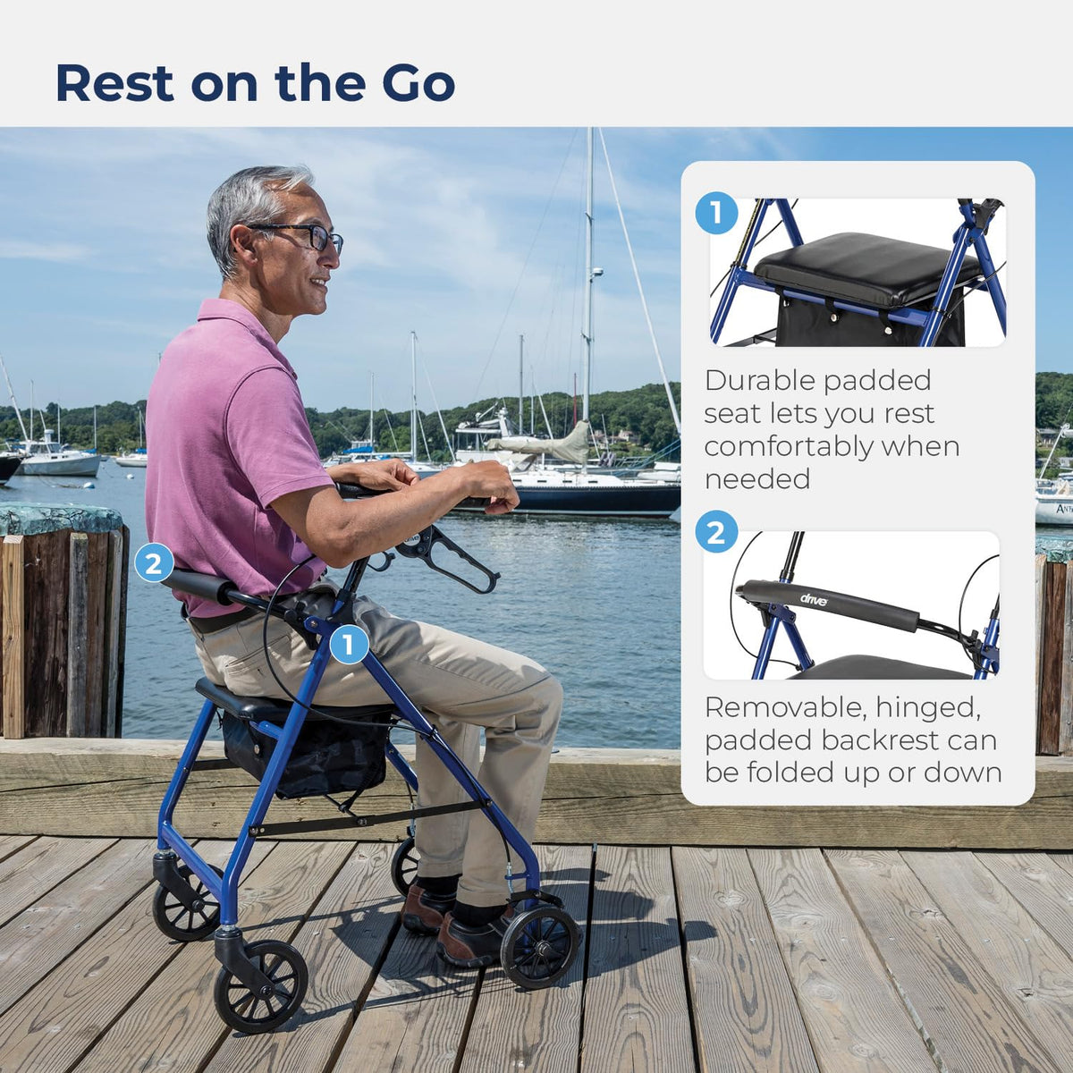 Foldable Rollator Walker with Seat E213