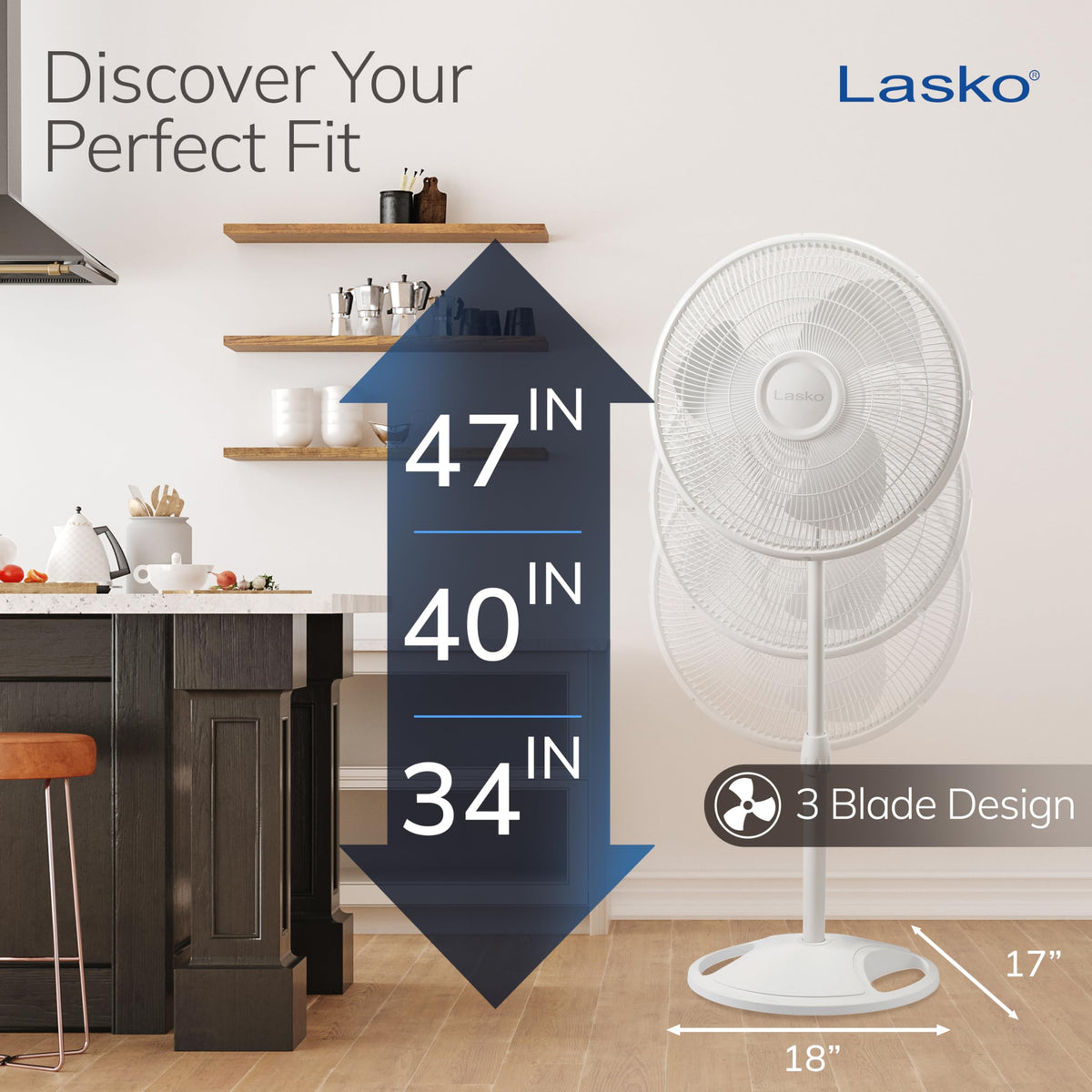 Oscillating Pedestal Fan White Q318932