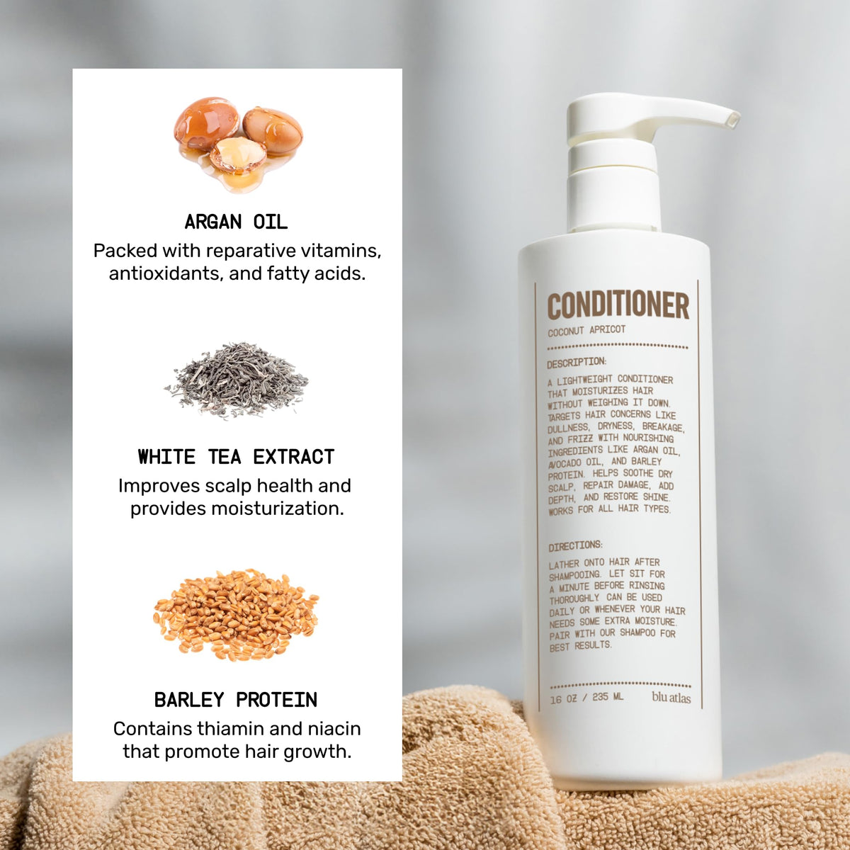 Shampoo and Conditioner Bundle Coconut Apricot 16 oz L521