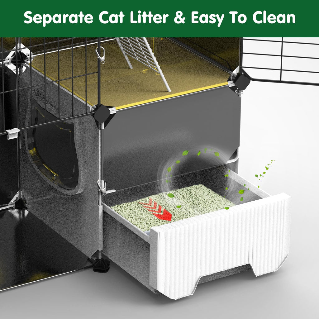3-Tier Cat Cage with Litter Box H203411