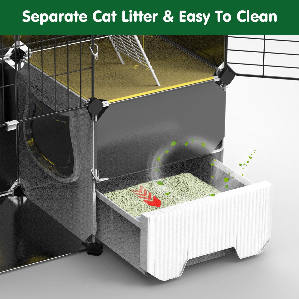 3-Tier Cat Cage with Litter Box H203411