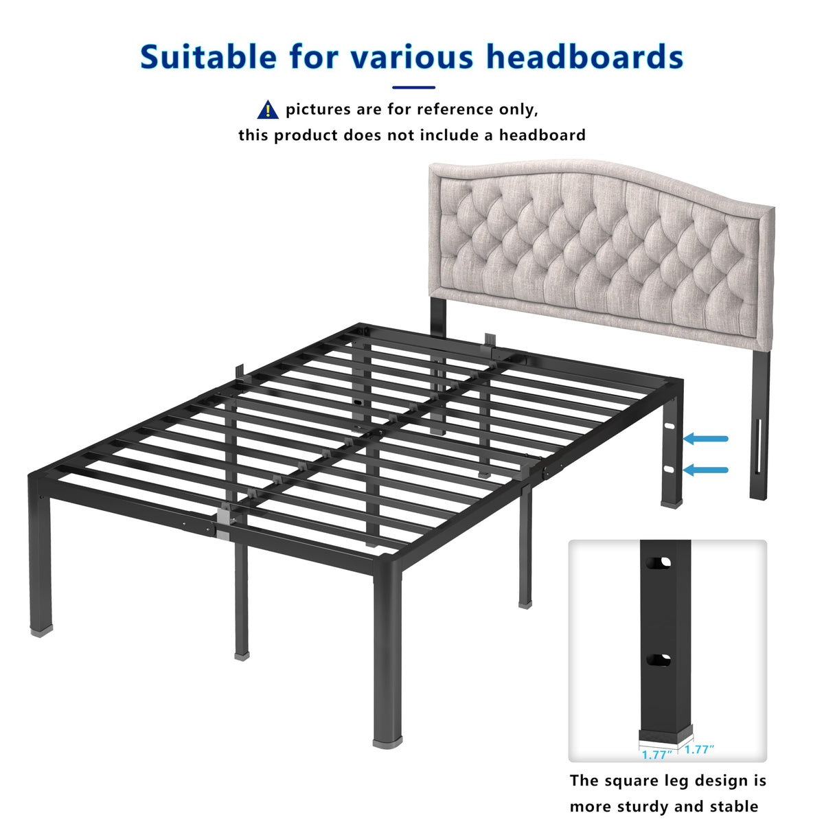 18 Inch Queen Heavy Duty Metal Platform Bed Frame F5137