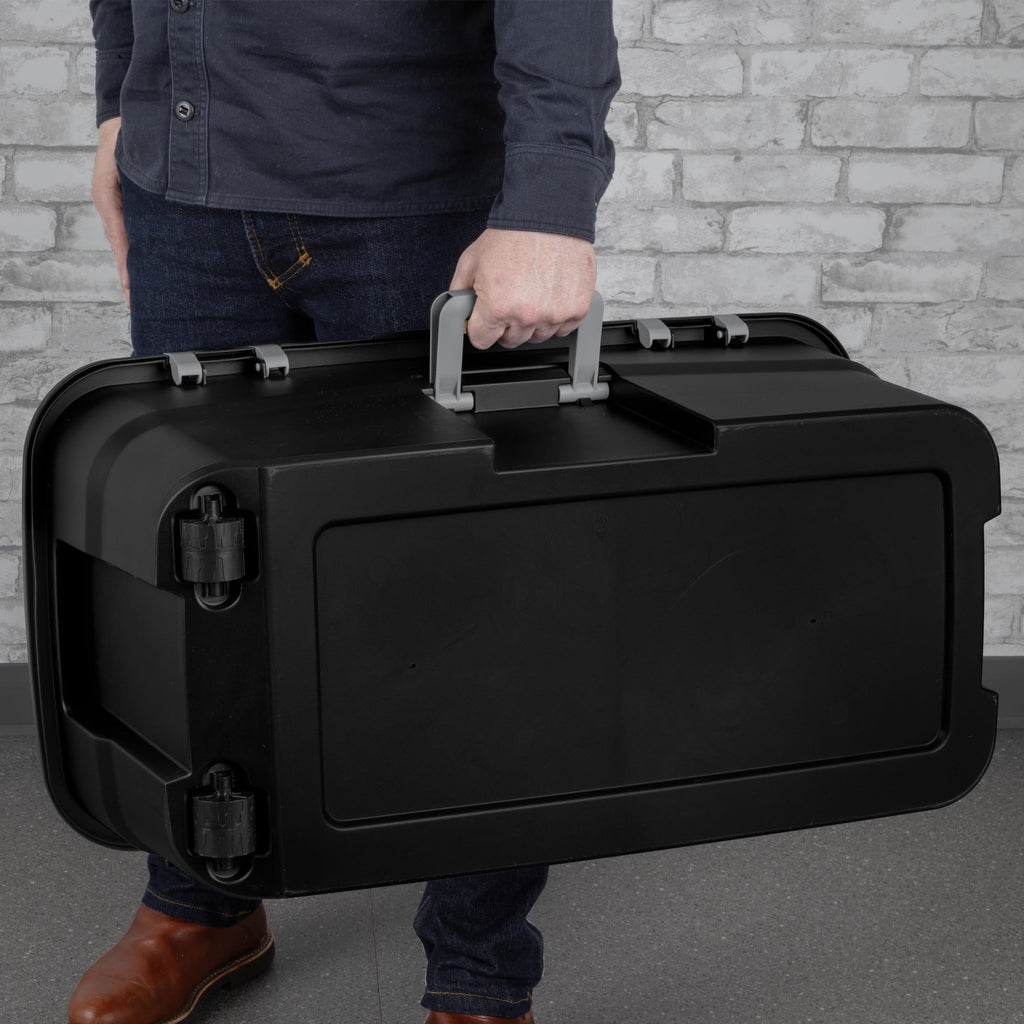 Black 22 Gallon Wheeled Plastic Storage Trunk R695