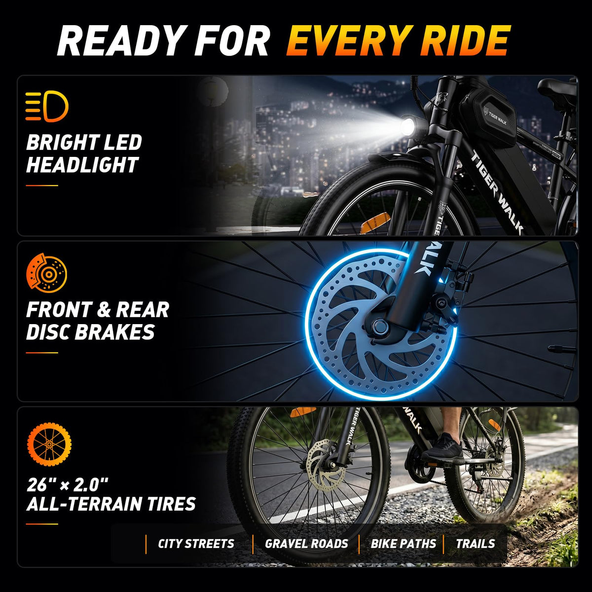 26" Electric Mountain Bike 48V 10Ah 7-Speed C654