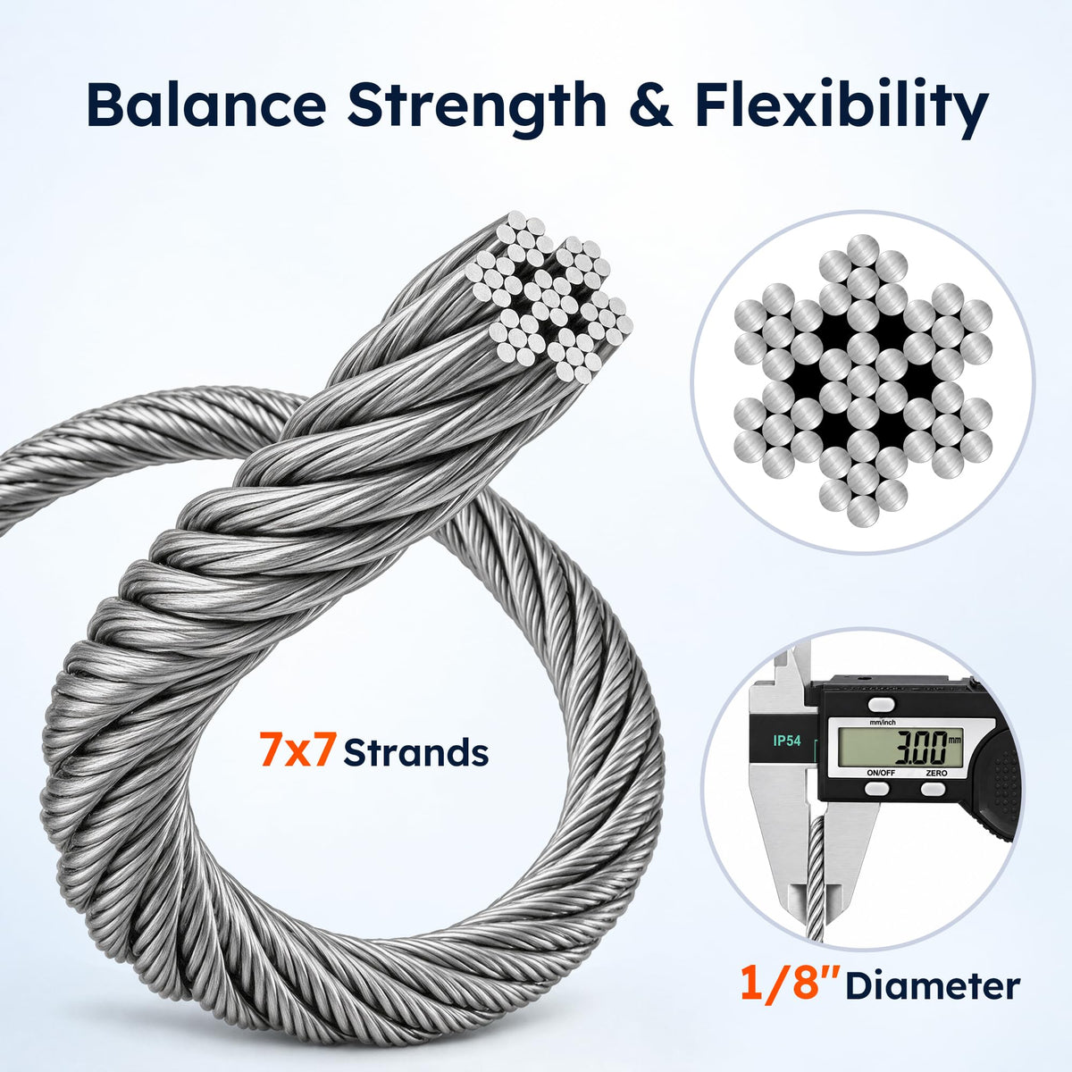 1/8" T316 Stainless Steel Cable W9770
