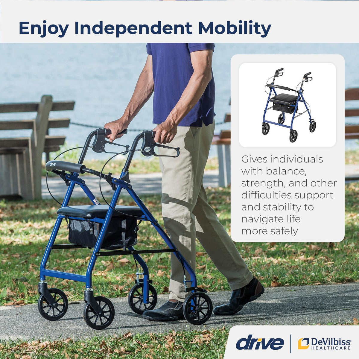 Foldable Rollator Walker with Seat E213