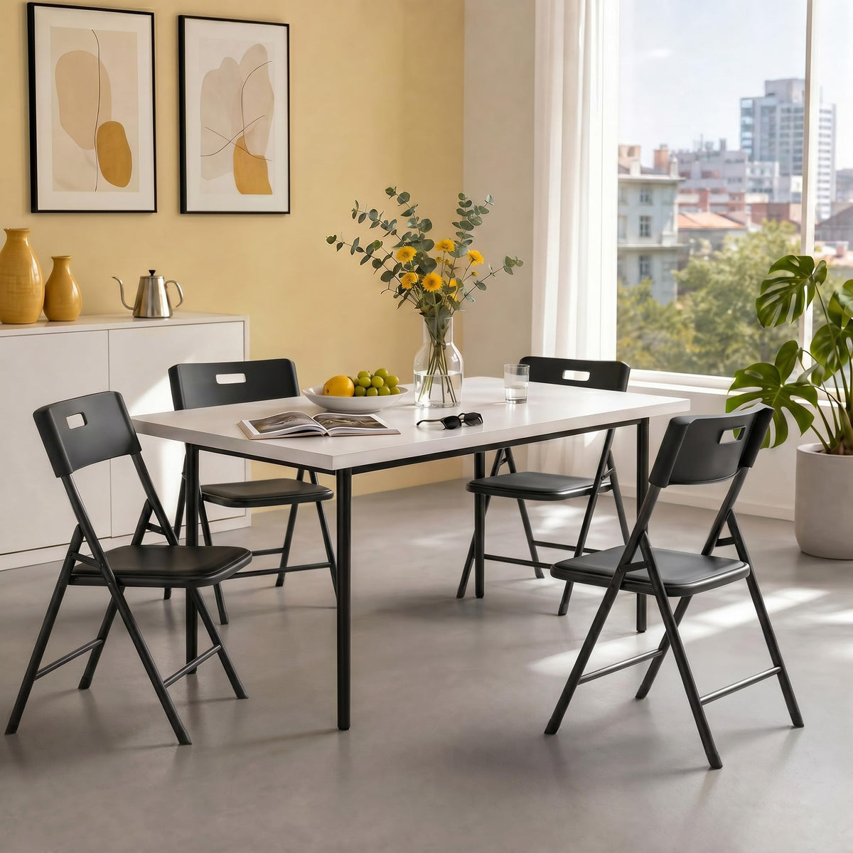 Black 10 Pack Steel Folding Chairs X2720