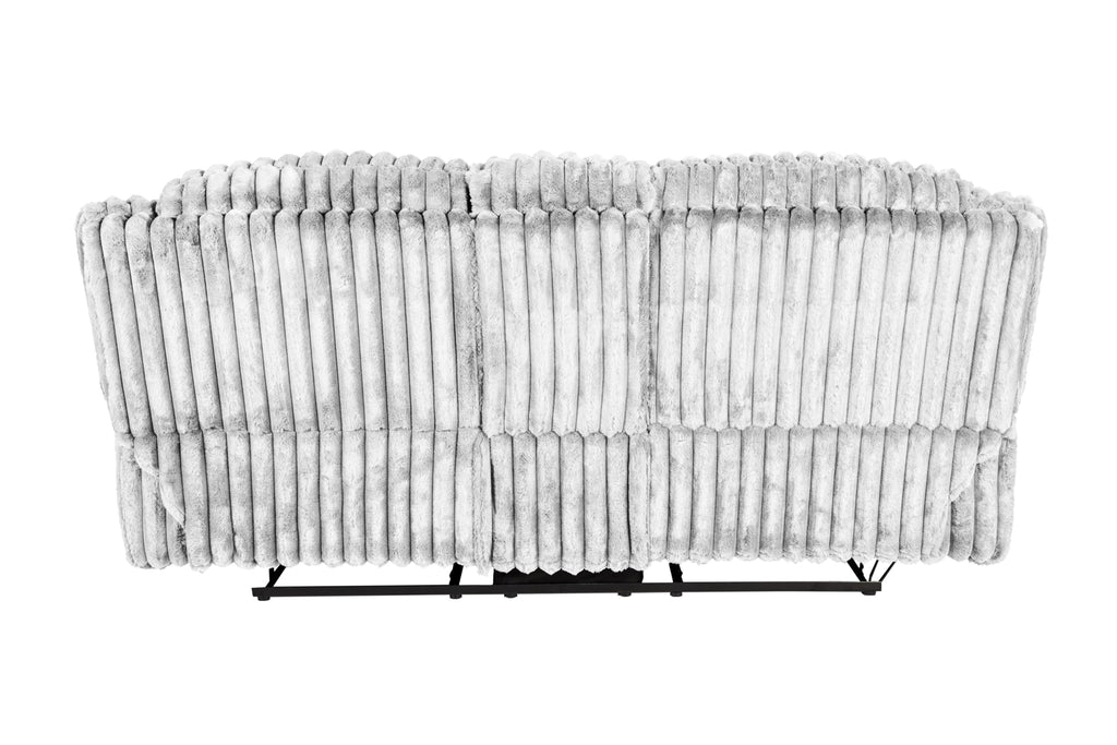 Light Gray Corduroy Manual Motion Loveseat O104883