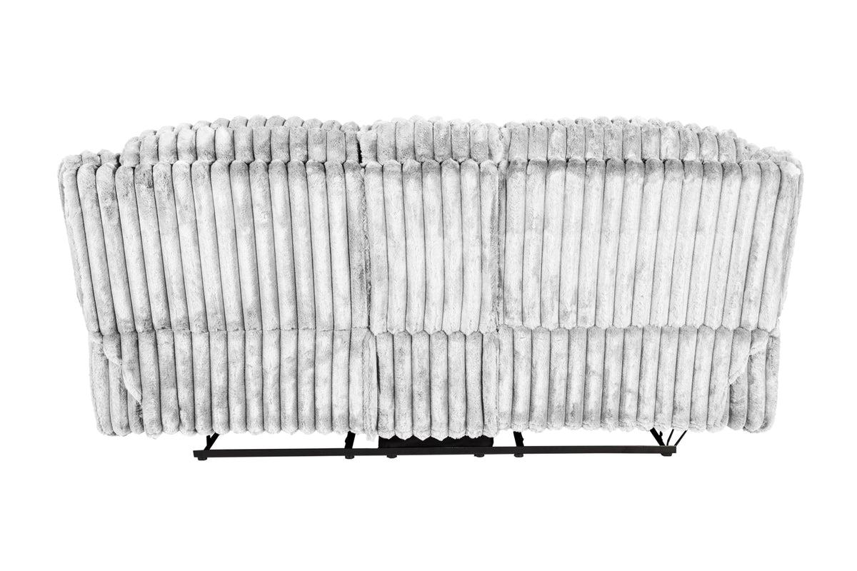 Light Gray Corduroy Manual Motion Loveseat O104883