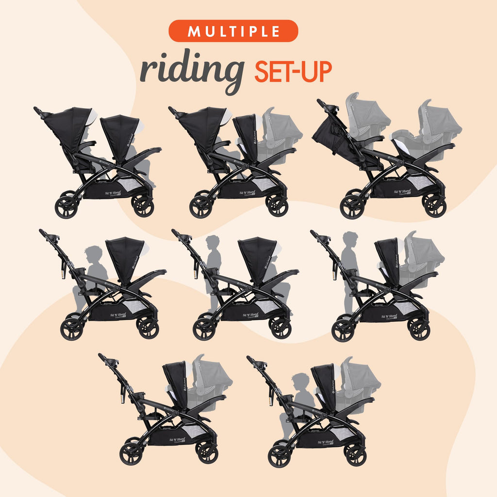 Double Stroller & 2 Car Seats Y3789
