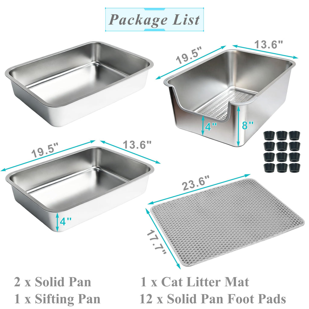 Stainless Steel Sifting Cat Litter Box H517545