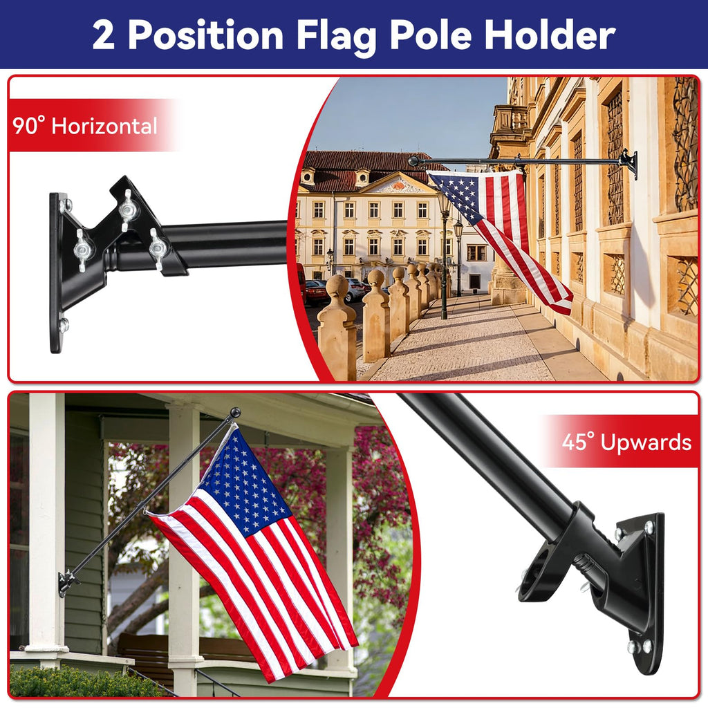 5ft Heavy Duty Black Flag Pole Kit with Holder P914