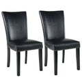 Black Leather Dining Chairs Set of 2 I1451