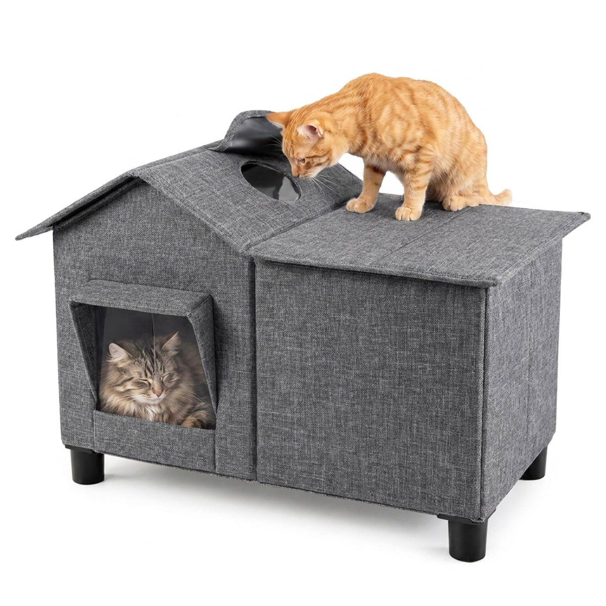 Weatherproof Elevated Cat House P37487