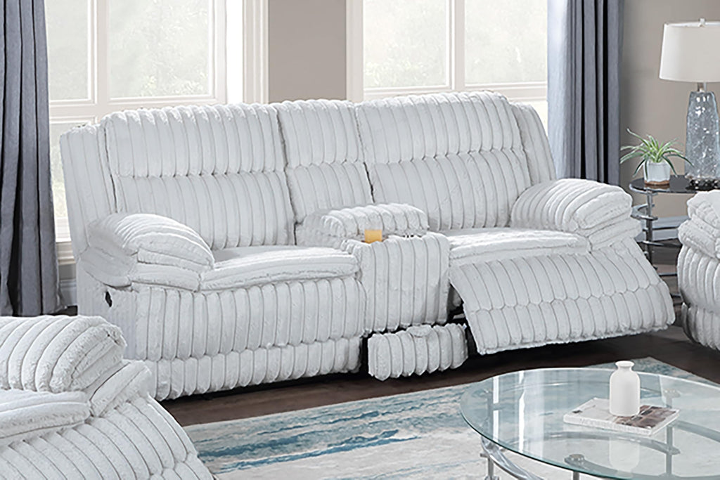 Light Gray Corduroy Manual Motion Loveseat O104883