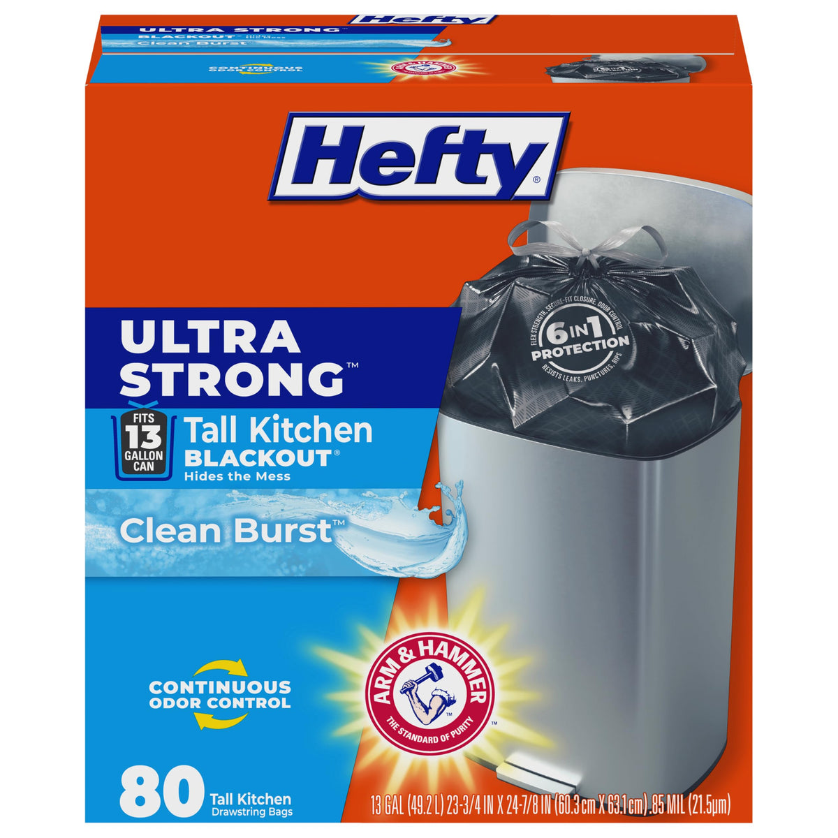 13 Gal Black Kitchen Trash Bags 80ct M12037