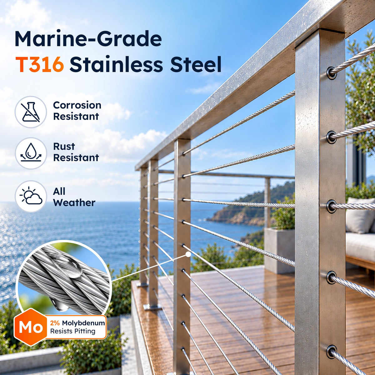 1/8" T316 Stainless Steel Cable W9770