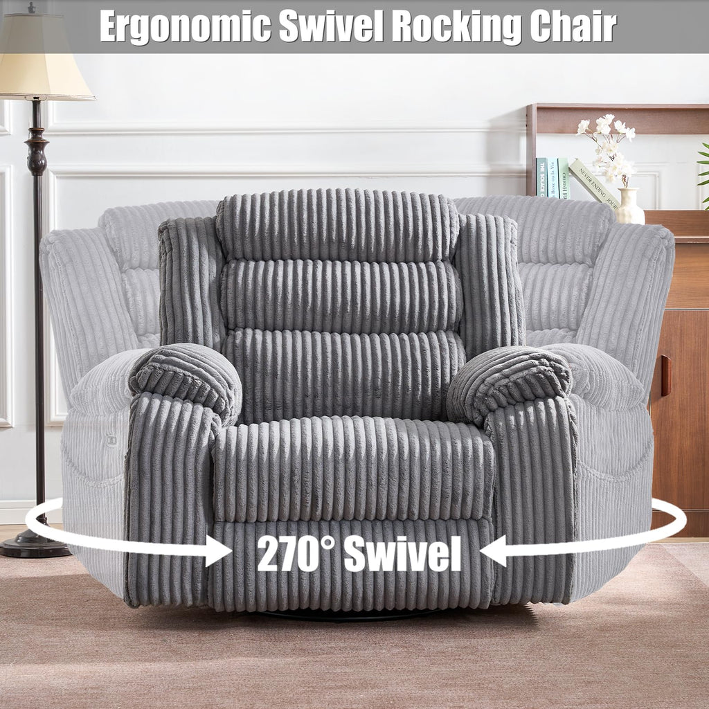 Power Swivel Rocker Recliner Chair with Vibration & Heat G98904