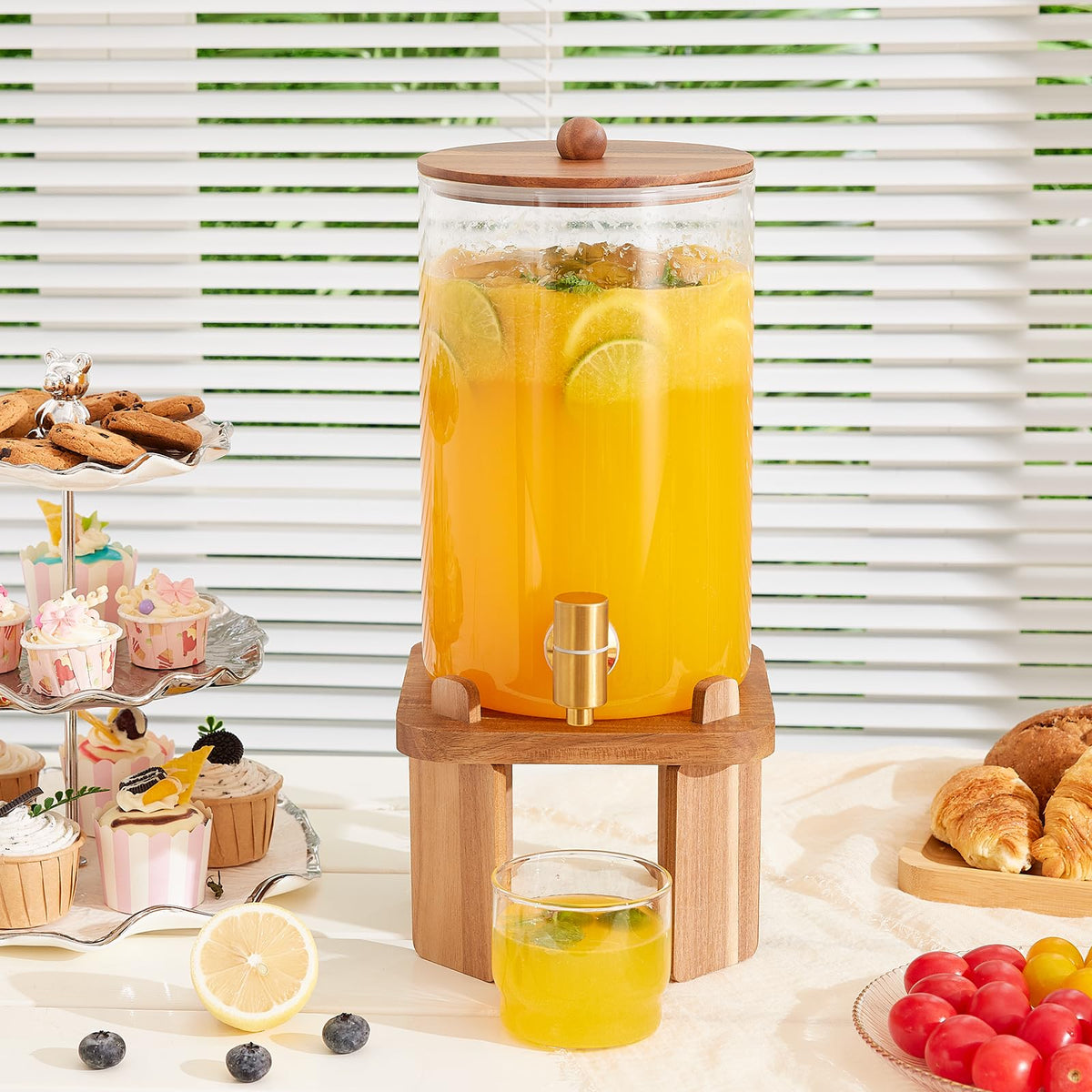 Glass Drink Dispenser with Stand F4042