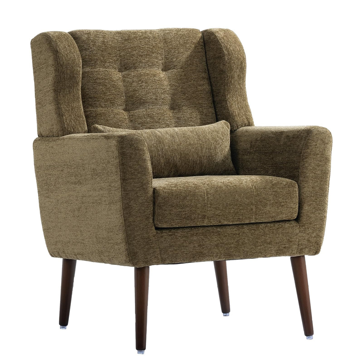 Olive Green Chenille Upholstered Accent Chairs Set of 2 U646944
