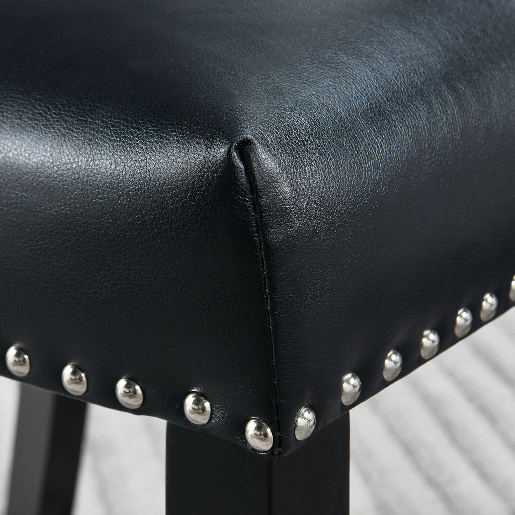 Black Leather Dining Chairs Set of 2 I1451