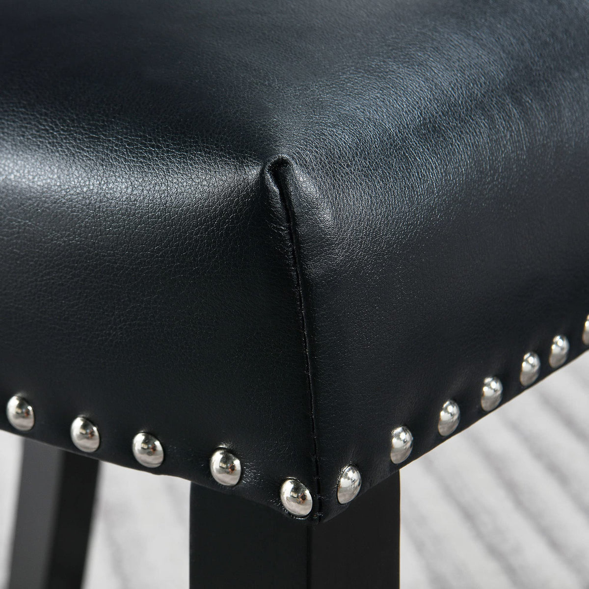 Black Leather Dining Chairs Set of 2 I1451