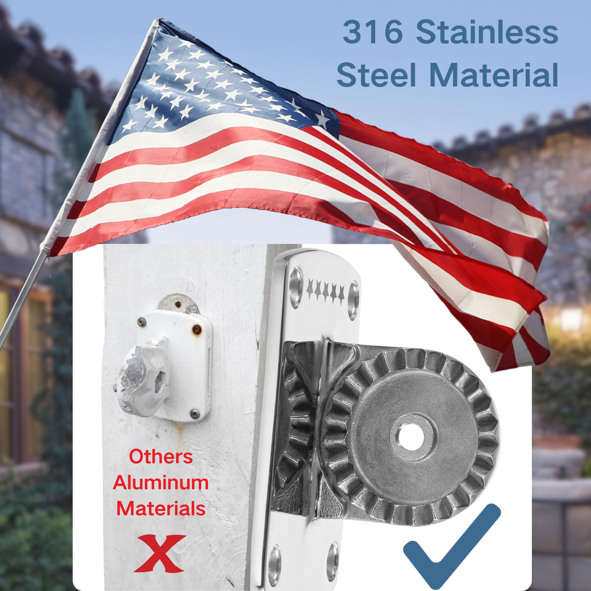316 Stainless Steel Adjustable Flag Pole Holder G287