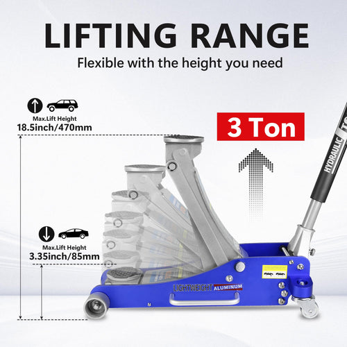 3 Ton Low Profile Aluminum and Steel Floor Jack O537704