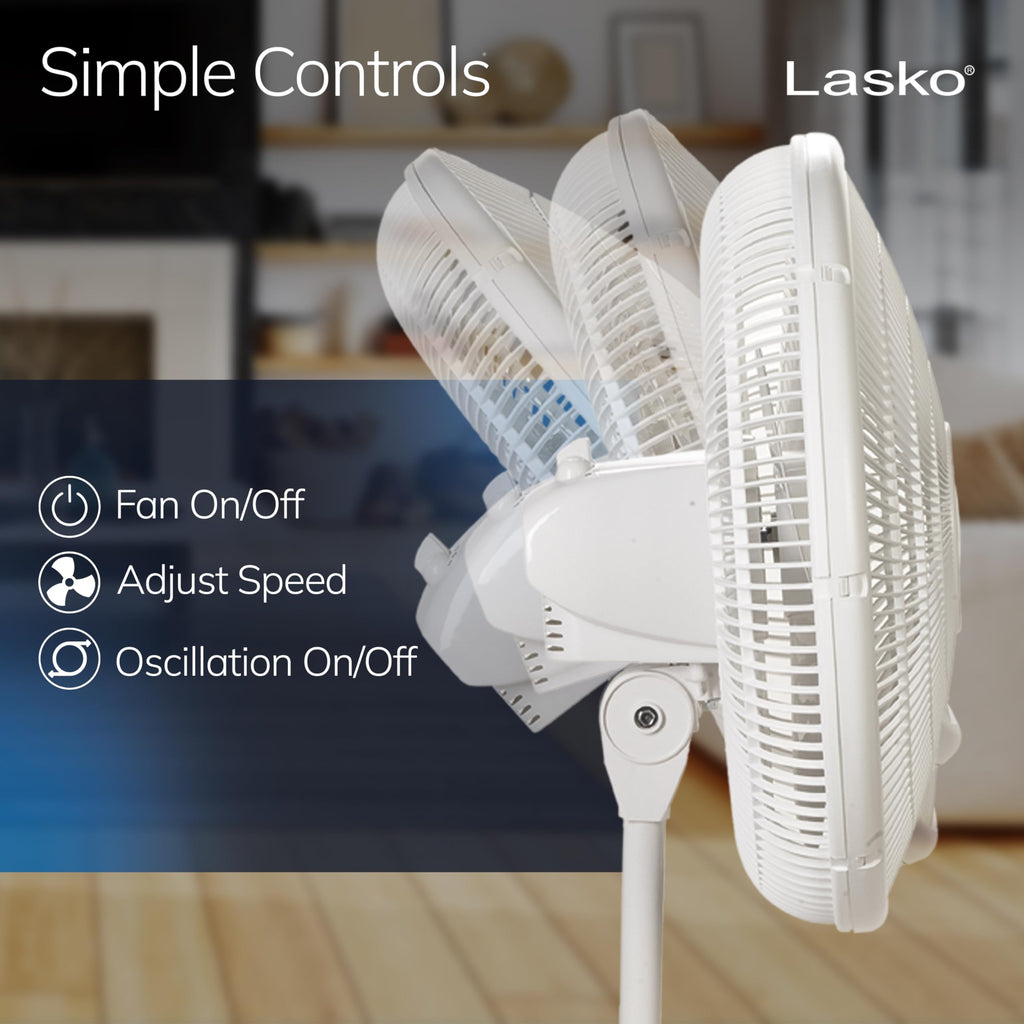 Oscillating Pedestal Fan White Q318932