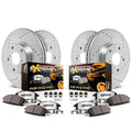Front and Rear Drilled Slotted Brake Rotors and Carbon Fiber Ceramic Pads M9779