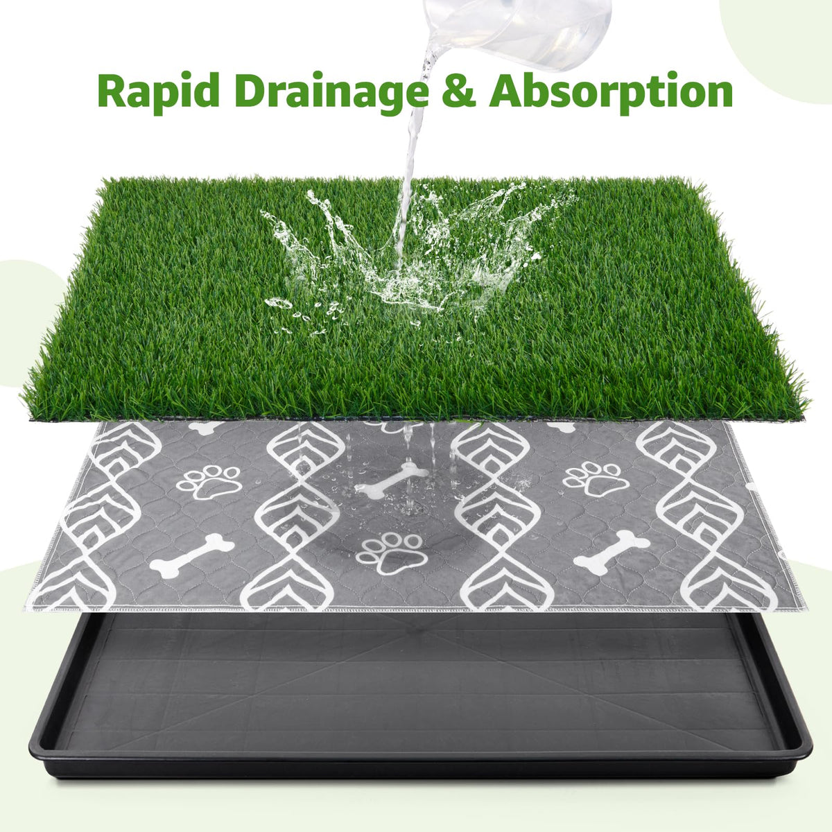Large Dog Grass Pad with Tray 35x23in G69595