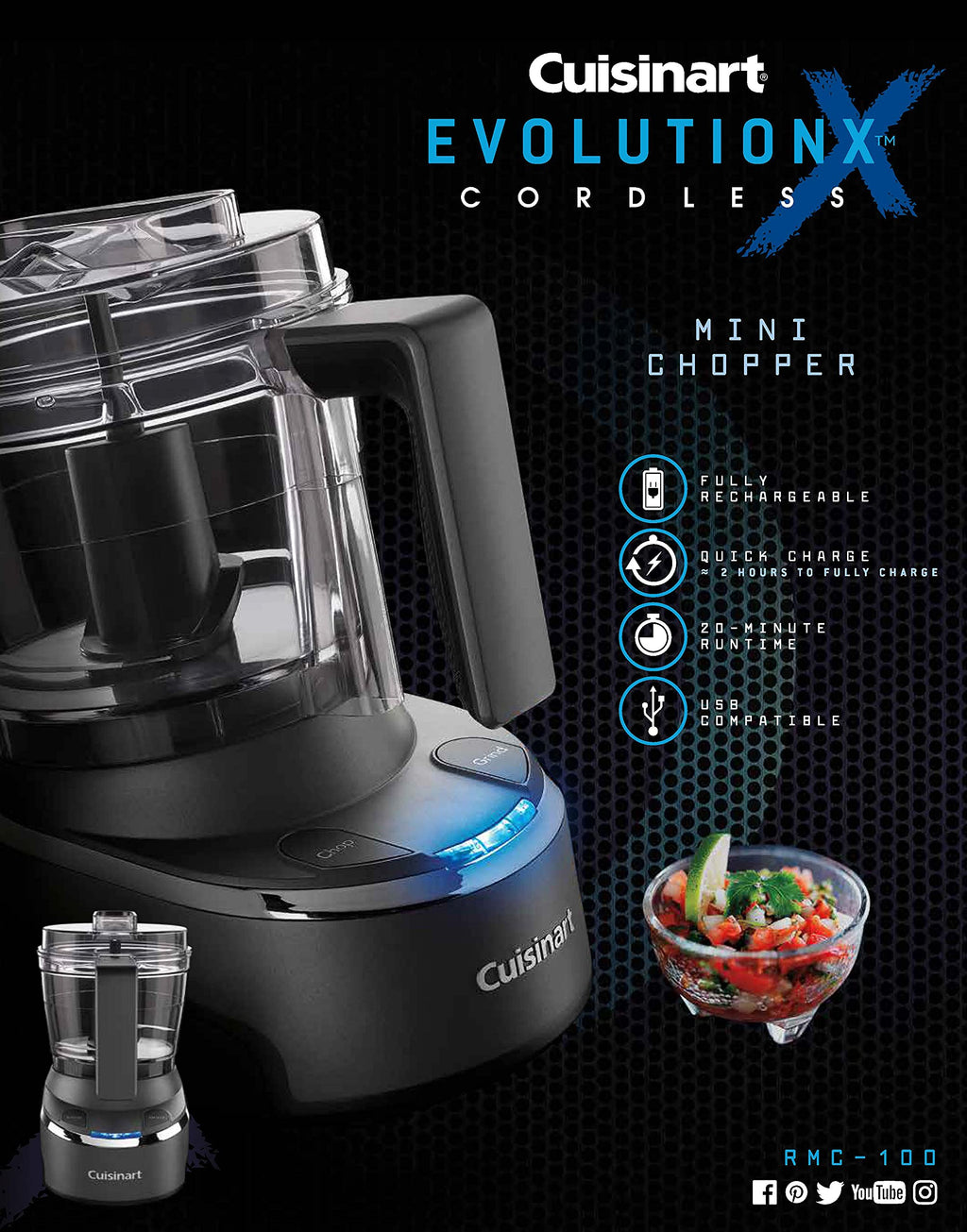 Mini Food Processor & Chopper, 4 Cup, Electric, Black W639