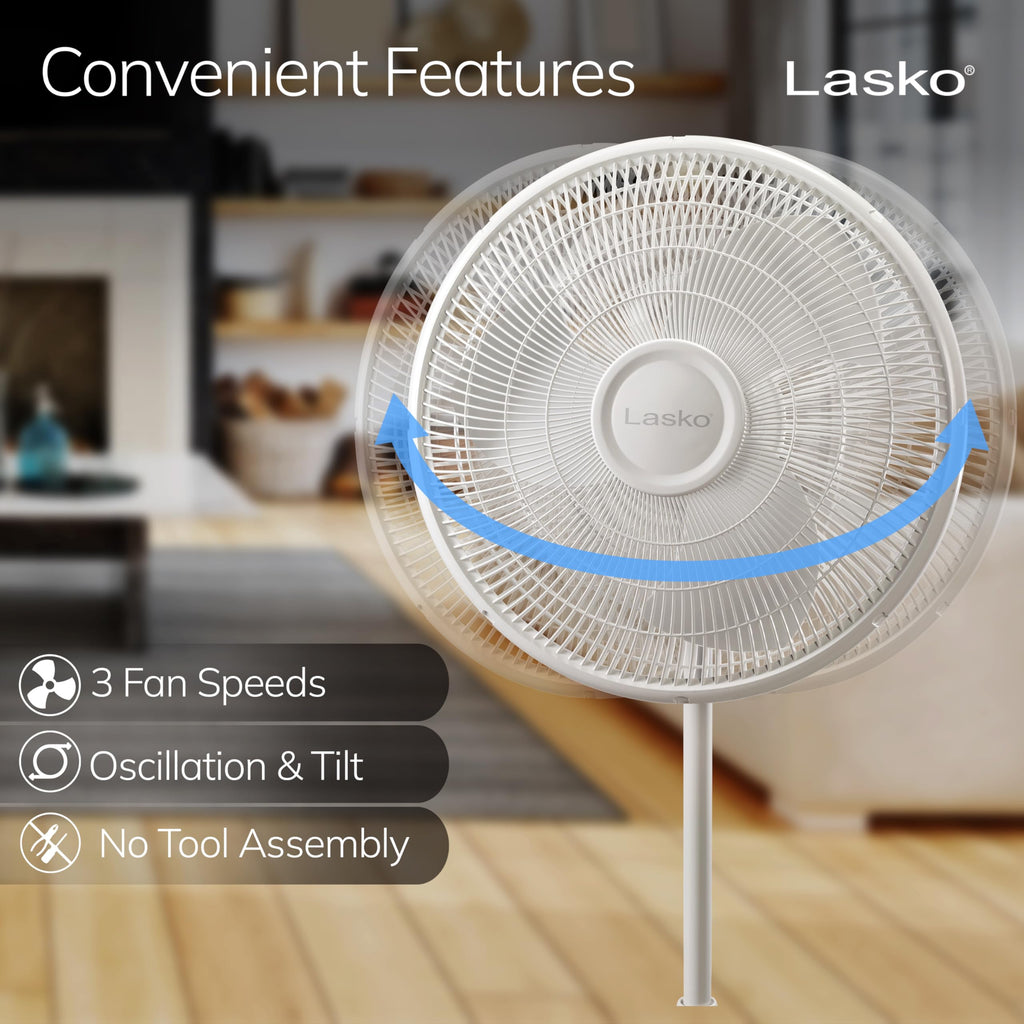 Oscillating Pedestal Fan White Q318932
