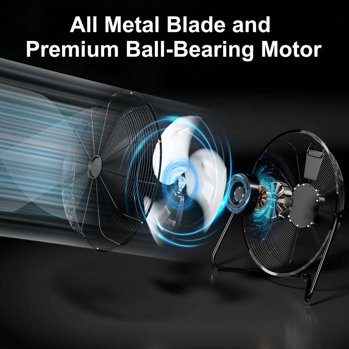 20 Inch 3 Speed High Velocity Metal Industrial Floor Fan E8307
