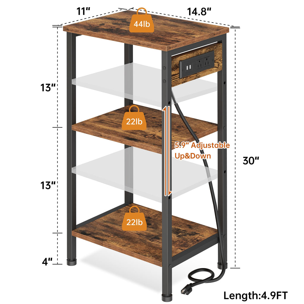 Tall End Table with Charging Station Y5598