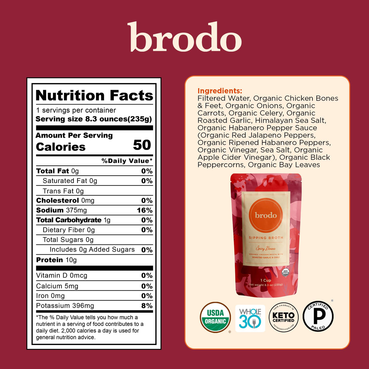 Organic Chicken & Beef Bone Broth 6x 8.3 oz Q76025