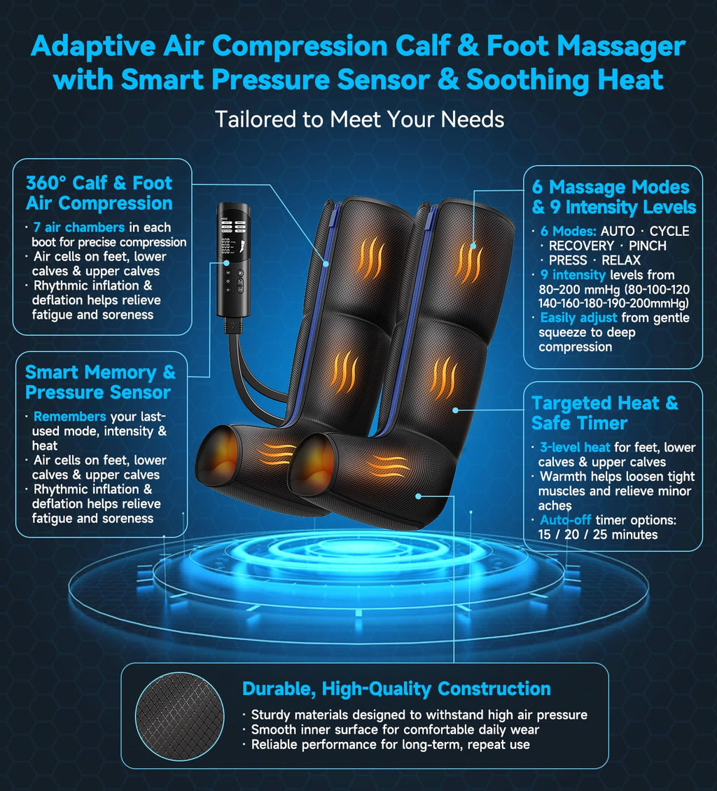 Leg Compression Massager with 3-Zone Heat V3675