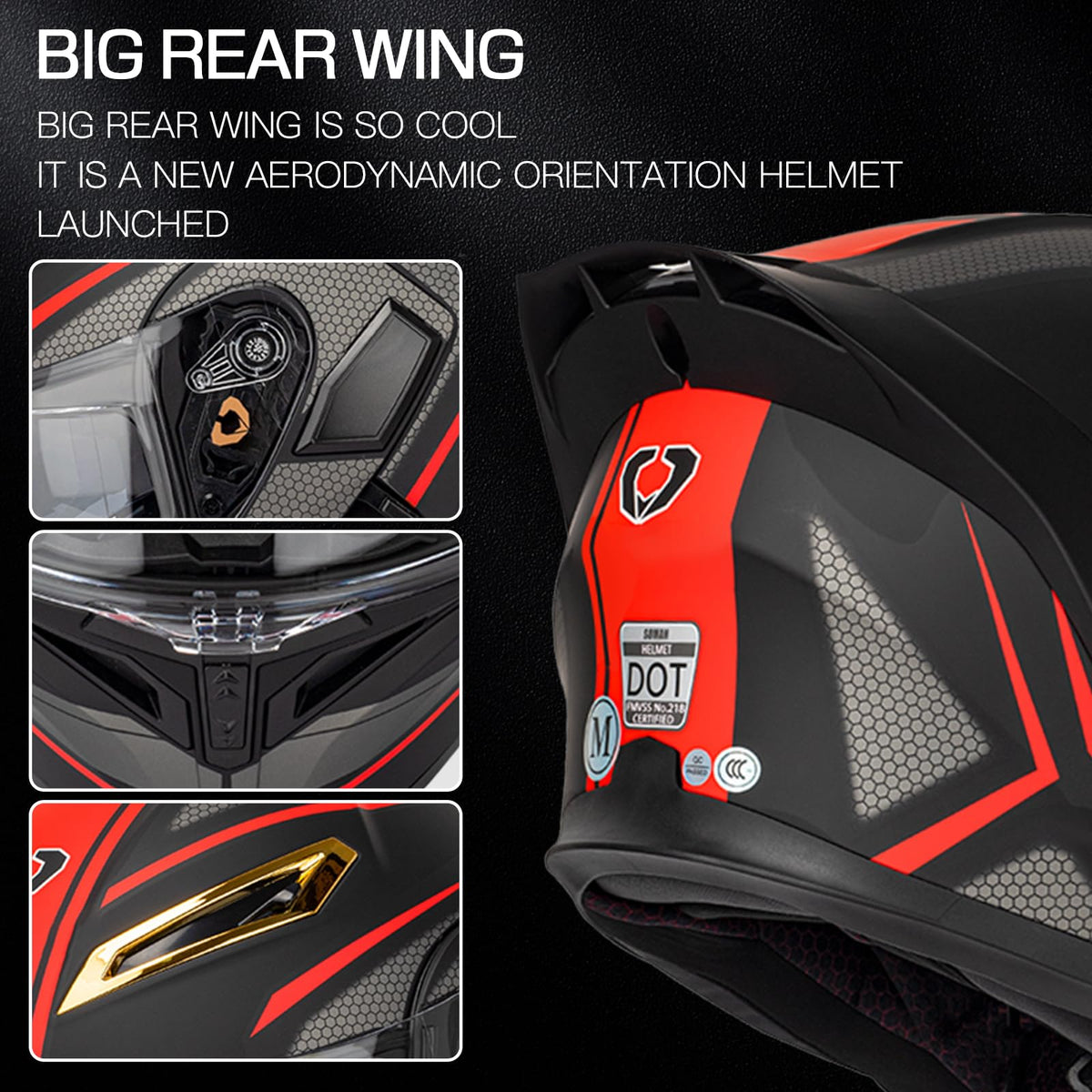 DOT Certified Flip Up Full Face Modular Motorcycle Helmet J7782