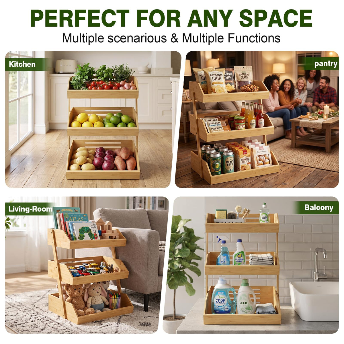 3 Tier Bamboo Fruit Basket S270729