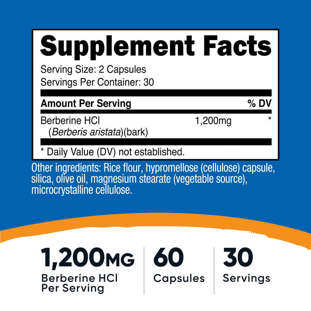 Berberine HCl 1,200mg 60 Capsules P99765