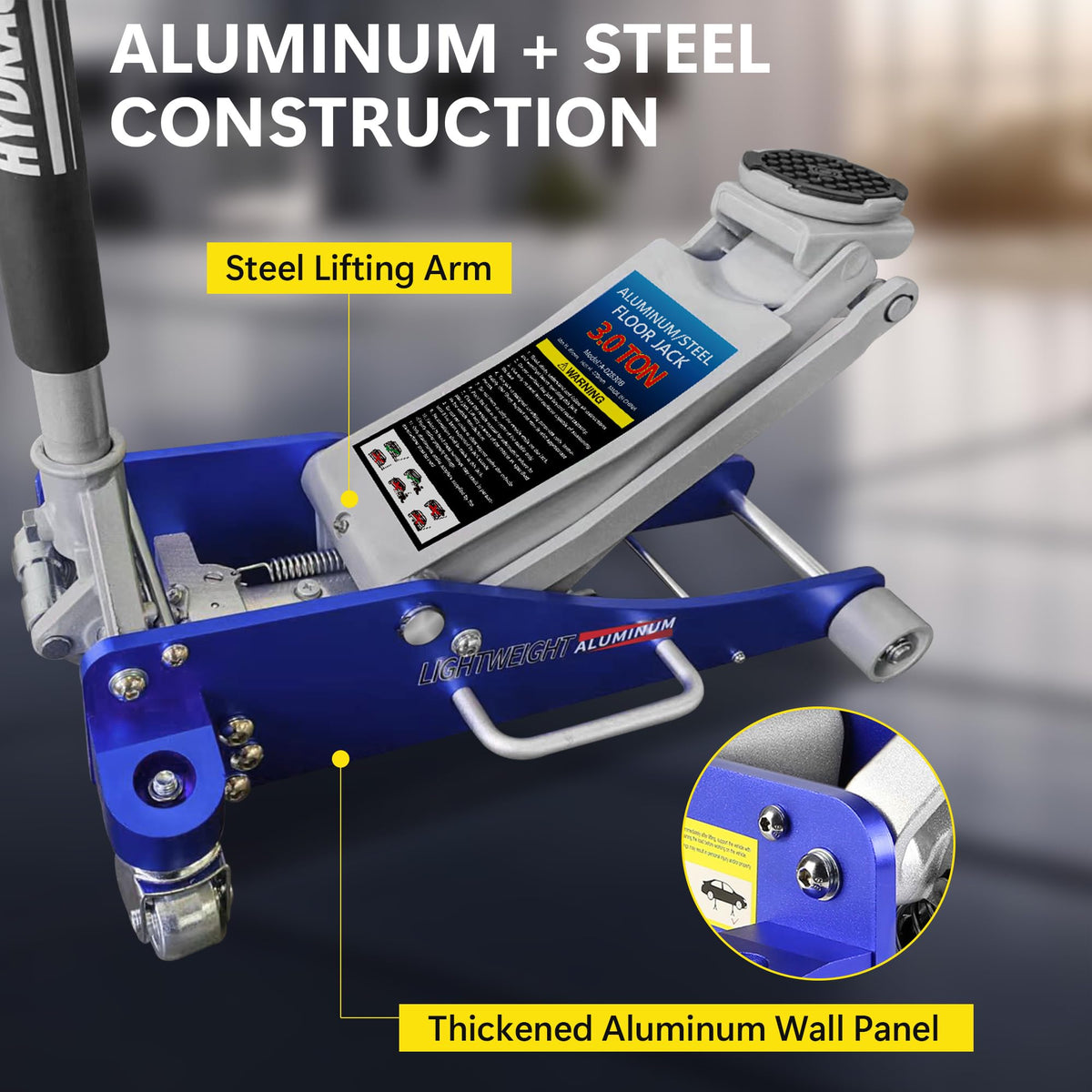 3 Ton Low Profile Aluminum and Steel Floor Jack O537704