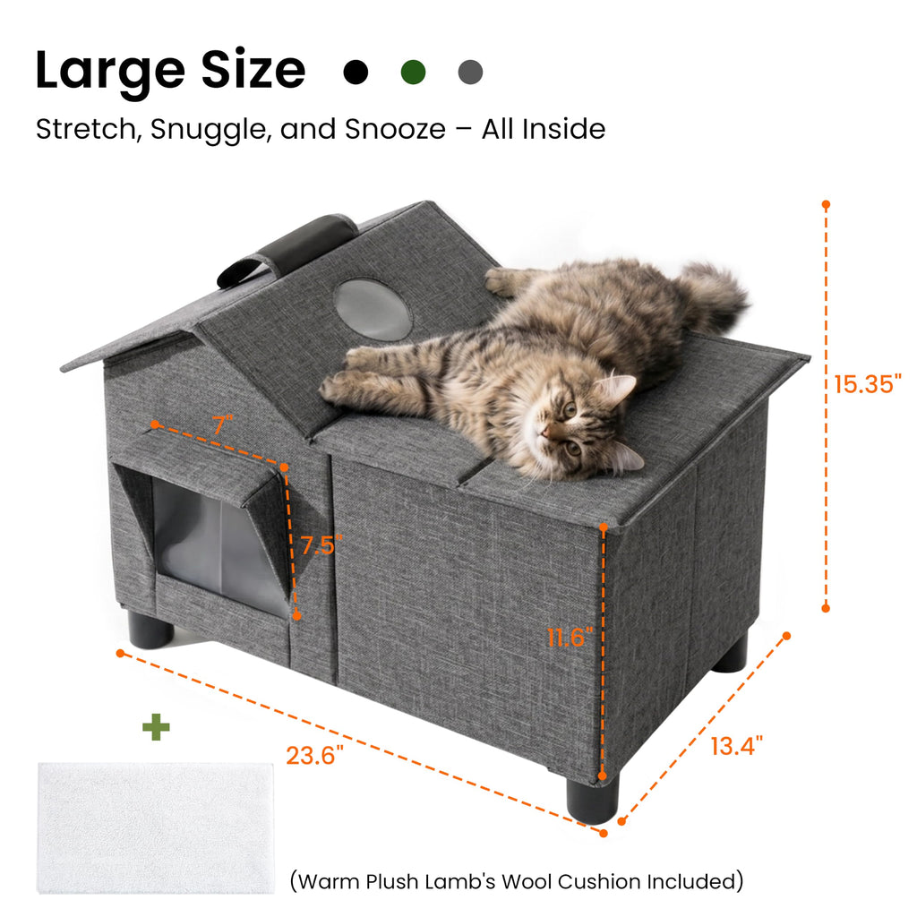 Weatherproof Elevated Cat House P37487
