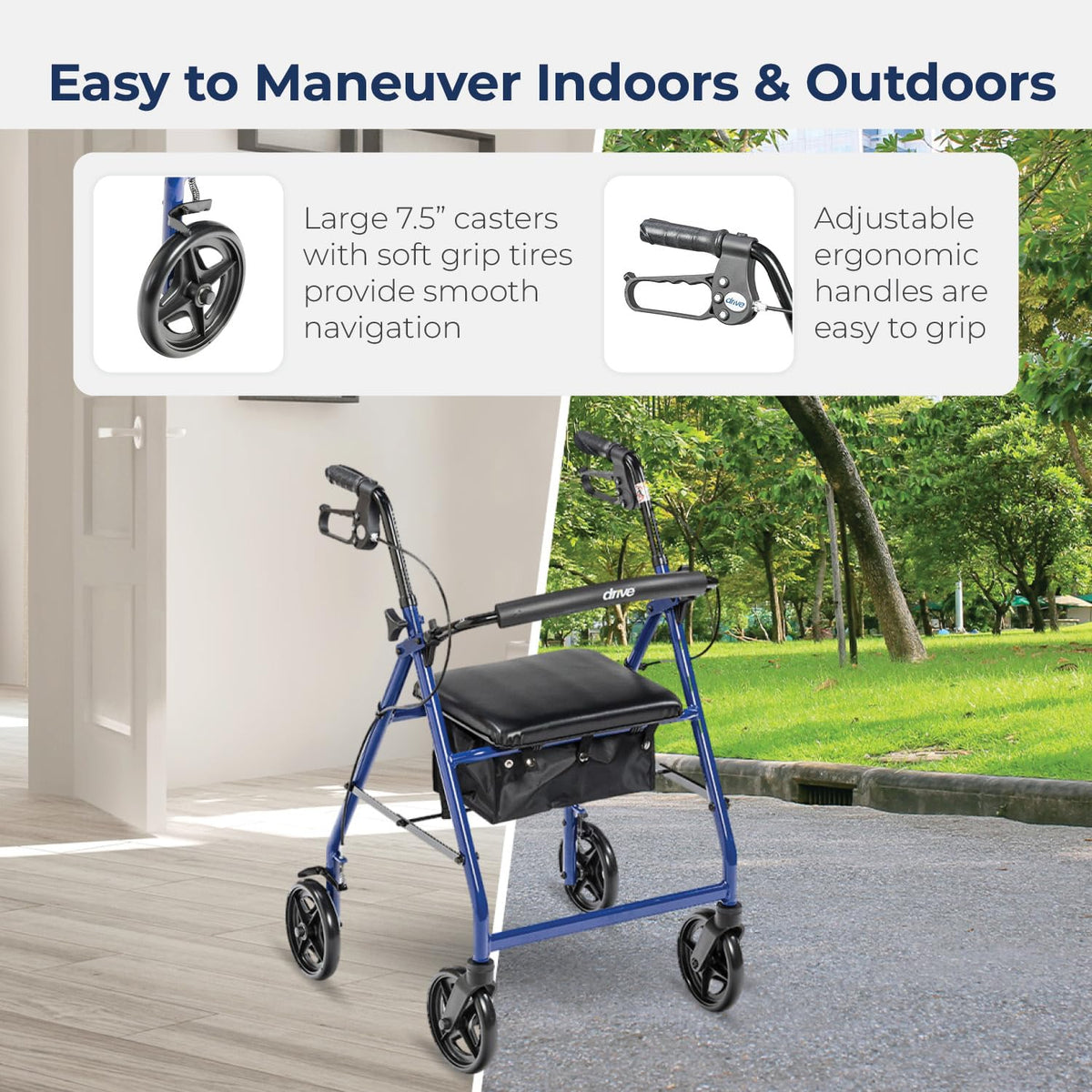 Foldable Rollator Walker with Seat E213